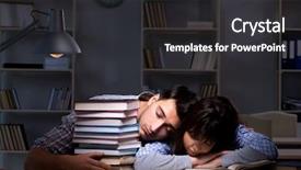  Presentation with late - Cool new PPT layouts with students studying late at night backdrop and a  colored foreground