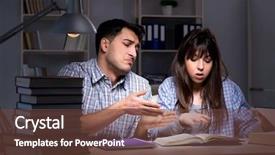  Presentation with students and covid - Slide deck enhanced with students studying late at night background and a  colored foreground