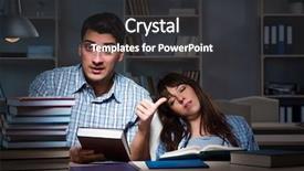  Presentation with late - Amazing PPT layouts having students studying late at night backdrop and a  colored foreground