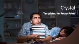  Presentation with late - Presentation theme featuring students studying late at night background and a  colored foreground