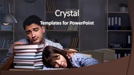  Presentation with late - Amazing presentation design having students studying late at night backdrop and a dark gray colored foreground