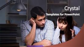  Presentation with millennial students - Presentation design with students studying late at night background and a dark gray colored foreground