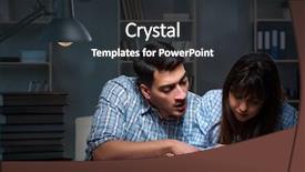  Presentation with late - Beautiful PPT theme featuring students studying late at night backdrop and a dark gray colored foreground