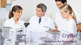  Presentation with medical students - Colorful slide deck enhanced with students taking notes in medical backdrop and a sky blue colored foreground