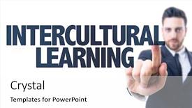  Presentation with business man climbs up to the top of 3d success stairs steps - Presentation design consisting of study oversea - business man pointing the text background and a white colored foreground