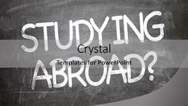  Presentation with chalkboard - Presentation enhanced with study oversea - studying abroad written background and a light gray colored foreground