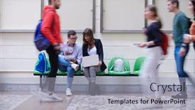  Presentation with technology students - Colorful PPT layouts enhanced with students-use-modern-technology backdrop and a light gray colored foreground