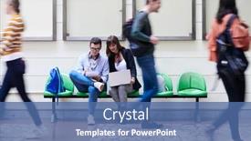  Presentation with technology students - Theme enhanced with students-use-modern-technology background and a ocean colored foreground