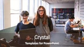  Presentation with robotics - Audience pleasing slide set consisting of students with computer controlled rig backdrop and a tawny brown colored foreground