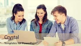  Presentation with school technology - Slides consisting of vegetable soup cream with boiled egg studio photo background and a coral colored foreground