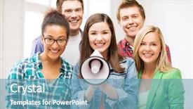  Presentation with racial group high school students - PPT theme enhanced with discover escape yolo travel concept background and a light gray colored foreground