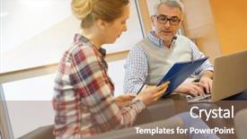  Presentation with lounge - Amazing PPT theme having students with teacher in lounge backdrop and a  colored foreground