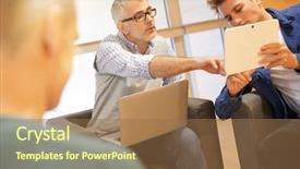  Presentation with lounge - Slides consisting of students with teacher in lounge background and a  colored foreground