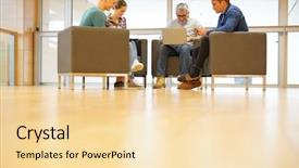  Presentation with lounge - Colorful slides enhanced with students with teacher in lounge backdrop and a  colored foreground