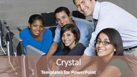  Presentation with professor - Amazing slides having students working in computer backdrop and a gray colored foreground