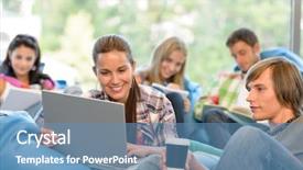  Presentation with teens - Beautiful presentation theme featuring students working on project backdrop and a  colored foreground