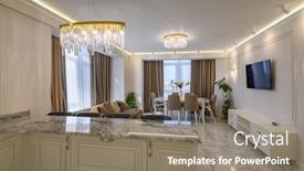  Presentation with kitchen design - Theme with studio-apartment-featuring-a-classic background and a gray colored foreground