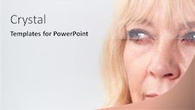  Presentation with studio - Presentation consisting of studio-close-up-of-mature background and a sky blue colored foreground