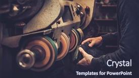  Presentation with craft - PPT theme having studio craft grinder machine background and a wine colored foreground