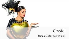  Presentation with gold balloons - Slide set with studio isolated on white background and a white colored foreground