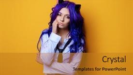  Presentation with japanese anime - Beautiful slide set featuring studio japanese style anime backdrop and a gold colored foreground