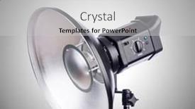  Presentation with stand - Presentation design featuring studio-light-stand-isolated background and a light gray colored foreground