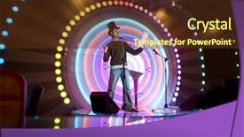  Presentation with show - Amazing presentation theme having studio makes laugh of comedy backdrop and a tawny brown colored foreground