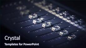  Presentation with recording - Cool new PPT layouts with studio music recording sliders bars backdrop and a wine colored foreground