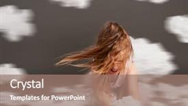  Presentation with clouds - Colorful presentation enhanced with studio on a gray background backdrop and a  colored foreground