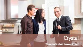  Presentation with consult - Presentation consisting of studio or furniture store background and a coral colored foreground