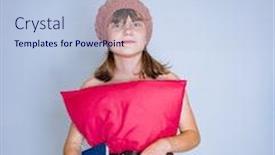  Presentation with studio - Beautiful presentation design featuring studio-photo-of-a-girl backdrop and a light blue colored foreground