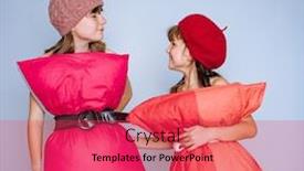  Presentation with challenge - Colorful PPT theme enhanced with studio-photo-of-a-girl backdrop and a red colored foreground