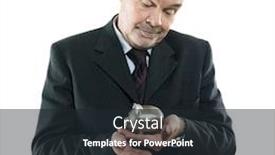  Presentation with piggy bank - Cool new presentation theme with studio-portrait-isolated-on-white backdrop and a wine colored foreground