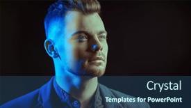  Presentation with black art - Presentation enhanced with studio-portrait-of-a-handsome background and a ocean colored foreground