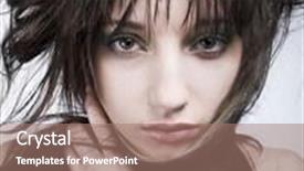  Presentation with mourning - Colorful PPT layouts enhanced with studio portrait of a young fashionable woman in mourning dress backdrop and a coral colored foreground