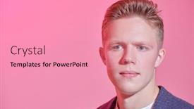  Presentation with space suit - Presentation theme having studio-portrait-of-a-young background and a coral colored foreground