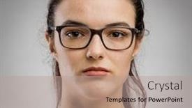  Presentation with studio - Theme having studio-portrait-of-beautiful-woman background and a coral colored foreground