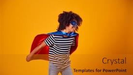  Presentation with studio - Slide deck enhanced with studio-portrait-of-boy-dressed background and a gold colored foreground