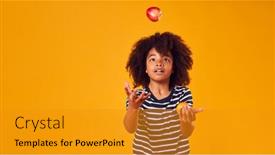  Presentation with juggling - Presentation theme with studio-portrait-of-boy-juggling background and a gold colored foreground