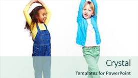  Presentation with african children - PPT theme with studio portrait of children background and a soft green colored foreground