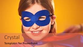  Presentation with studio - Presentation enhanced with studio-portrait-of-girl-dressed background and a coral colored foreground