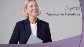  Presentation with studio - Cool new slides with studio-portrait-of-smiling-mature backdrop and a light gray colored foreground