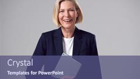  Presentation with studio - Theme enhanced with studio-portrait-of-smiling-mature background and a ocean colored foreground