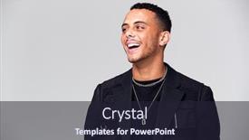  Presentation with studio - Slides enhanced with studio-portrait-of-smiling-young background and a wine colored foreground