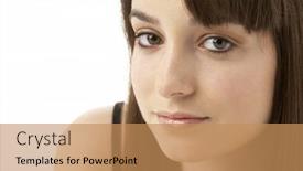  Presentation with teenage girl - Audience pleasing PPT theme consisting of studio-portrait-of-teenage-girl backdrop and a coral colored foreground