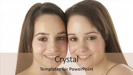  Presentation with studio - Beautiful presentation theme featuring studio portrait of teenage twins backdrop and a coral colored foreground