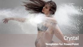  Presentation with empty space dance studio - Slides with studio portrait of woman dancing background and a gray colored foreground
