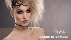  Presentation with spooky - Theme consisting of studio-portrait-of-young-blonde background and a coral colored foreground