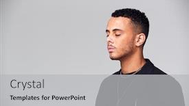  Presentation with skin - Colorful slide deck enhanced with studio-portrait-of-young-man backdrop and a light gray colored foreground