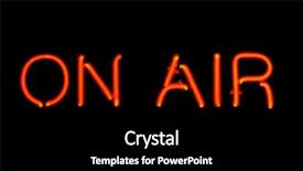  Presentation with neon - PPT theme featuring recording studio - red neon sign background and a black colored foreground